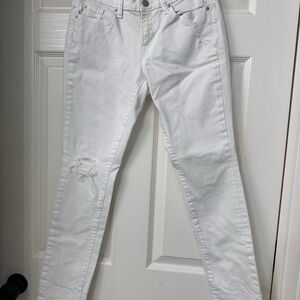 Gap Skinny Fit White Distressed Jeans size 4